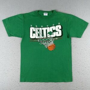 Vintage 80s Starter Boston Celtics Shirt Men's Large Hoop Basketball Graphic